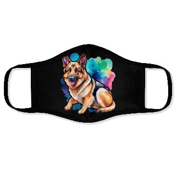 Discover German Shepherd Watercolor Face Masks