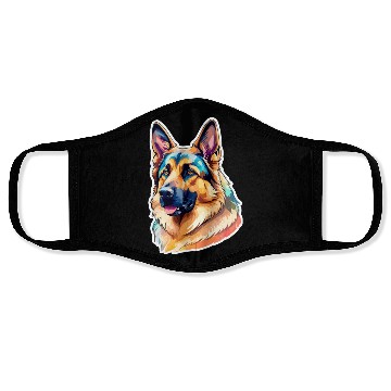 Discover German Shepherd Watercolor Face Masks