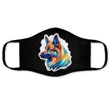 Discover German Shepherd Watercolor Face Masks