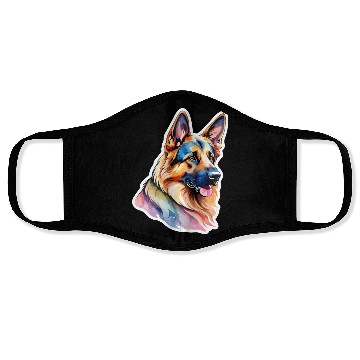 Discover German Shepherd Watercolor Face Masks