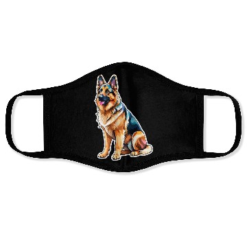 Discover German Shepherd Watercolor Face Masks