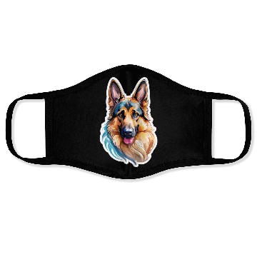 Discover German Shepherd Watercolor Face Masks