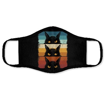 Discover Cat Lover Grumpy Black Kitten Cat Mom Cat Dad Face Masks