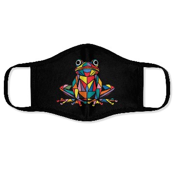 Discover Colorful Geometric Reptiles Frog Art Design Face Masks