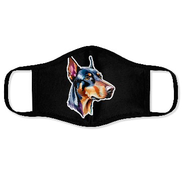 Discover Dobermann Watercolor Face Masks