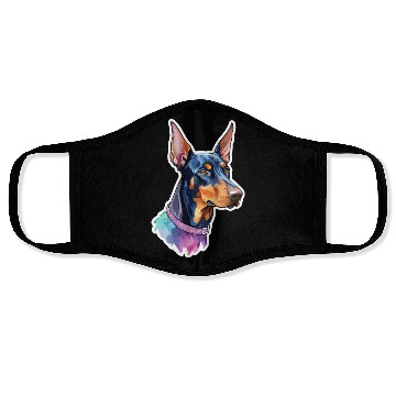 Discover Dobermann Watercolor Face Masks