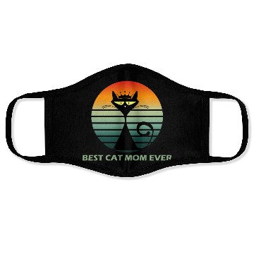 Discover Best cat mom ever Pets cute Funny lovely cat Face Masks