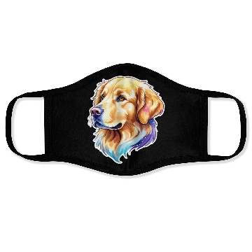 Discover Golden Retriever Watercolor Face Masks