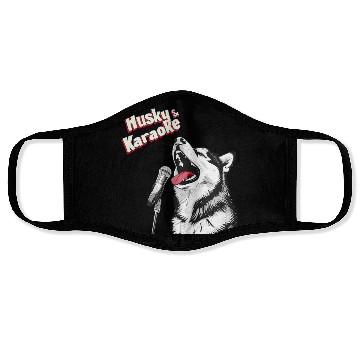 Discover Husky & Karaoke Dog Husky Lover Face Masks