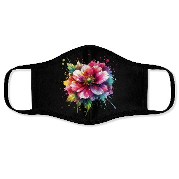 Discover Colorful abstract flower blossom Face Masks