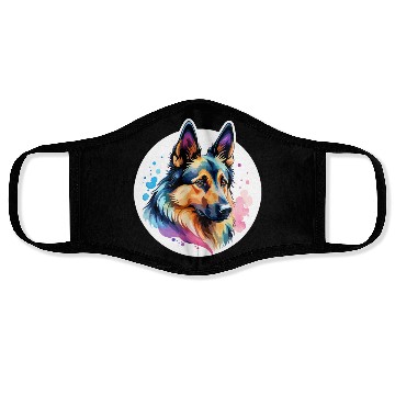 Discover Belgian Shepherd Watercolor Face Masks