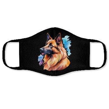 Discover Belgian Shepherd Watercolor Face Masks
