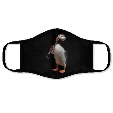 Discover Atlantic Puffin Playing Clarinet Realistic Face Masks