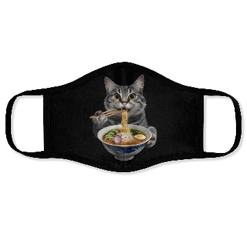 Discover Cat Eating Ramen Realistic Face Masks