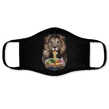 Discover Lion Eating Ramen Realistic Face Masks
