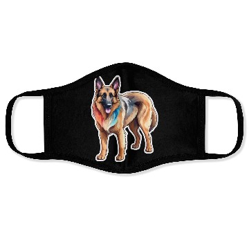 Discover Belgian Shepherd Watercolor Face Masks
