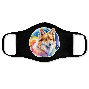 Discover Icelandic Sheepdog Watercolor Face Masks