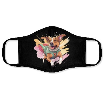 Discover Superhero Mutt Dog Mutt Lover Face Masks