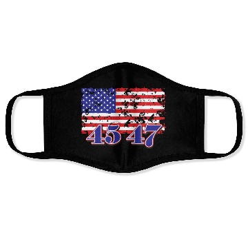 Discover Grunge American Flag with Vibrant Numbers Face Masks