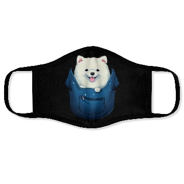 Discover Cute Samoyed Puppy Dog In Pocket Pet Lovers Gifts Face Masks
