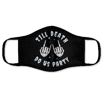 Discover Till Death Do Us Party Skeleton Hand Bachelorette Face Masks