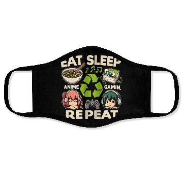 Discover Cute Anime Eat Sleep Anime Repeat Manga Face Masks