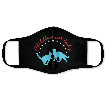 Discover Vintage And Retro Funny Childless Cat Lady Face Masks