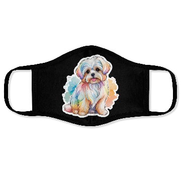 Discover Maltese Dog Watercolor Face Masks