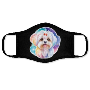 Discover Maltese Dog Watercolor Face Masks