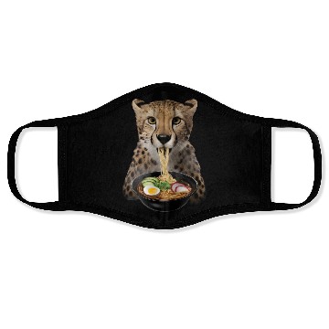 Discover Cheetah Eating Ramen Realistic Face Masks