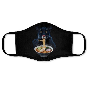 Discover Panther Eating Ramen Realistic Face Masks