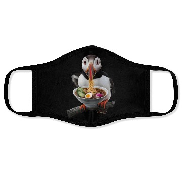 Discover Atlantic Puffin Eating Ramen Realistic Face Masks
