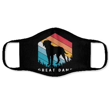 Discover Retro Dog Lovers Great Dane For Great Dane Dad Face Masks