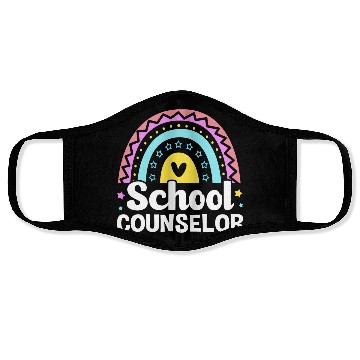 Discover Cute Rainbow Counseling Awareness School Counselor Face Masks