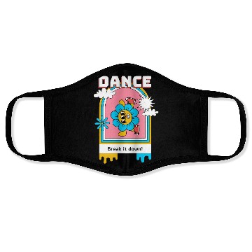 Discover A cartoonStyle psychedelic flower Face Masks