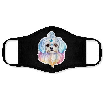 Discover Maltese Dog Watercolor Face Masks