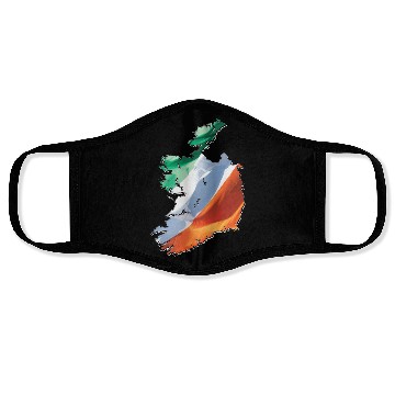 Discover Ireland | Real Flag | Flag Map Face Masks