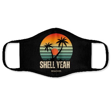 Discover Shell Yeah Beaches Sunset Serenity Summer Holidays Face Masks