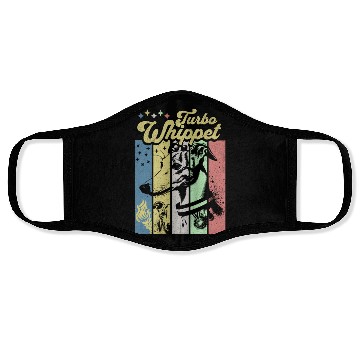Discover Turbo Whippet Funny Greyhound Vintage Face Masks