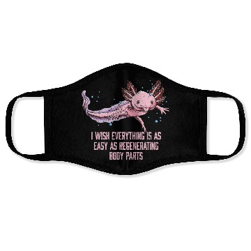Discover I Wish Everything Is Easy Axolotl Funny Salamander Face Masks