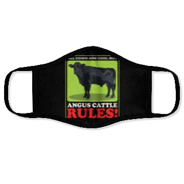 Discover Black Angus Cow Angus Cattle Rules Face Masks