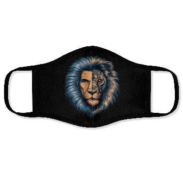 Discover Man face onside lion other side man face Face Masks