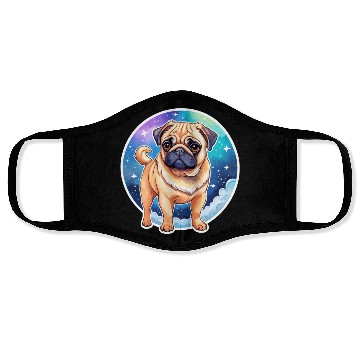 Discover Pug Watercolor Face Masks