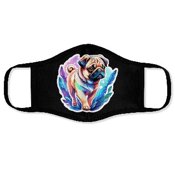 Discover Pug Watercolor Face Masks