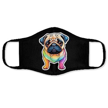 Discover Pug Watercolor Face Masks