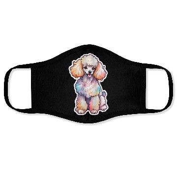 Discover Poodle Watercolor Face Masks