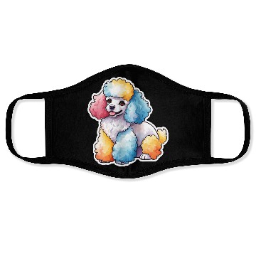 Discover Poodle Watercolor Face Masks
