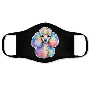 Discover Poodle Watercolor Face Masks