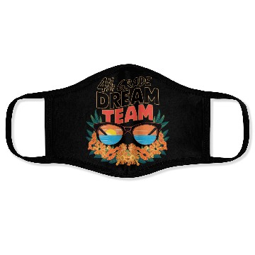 Discover Back to School Dream Team Fourth 4th Grade Face Masks