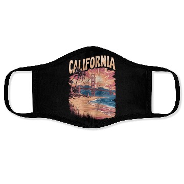 Discover CALIFORNIA GOLDEN GATE BRIDGE BAY AREA Face Masks